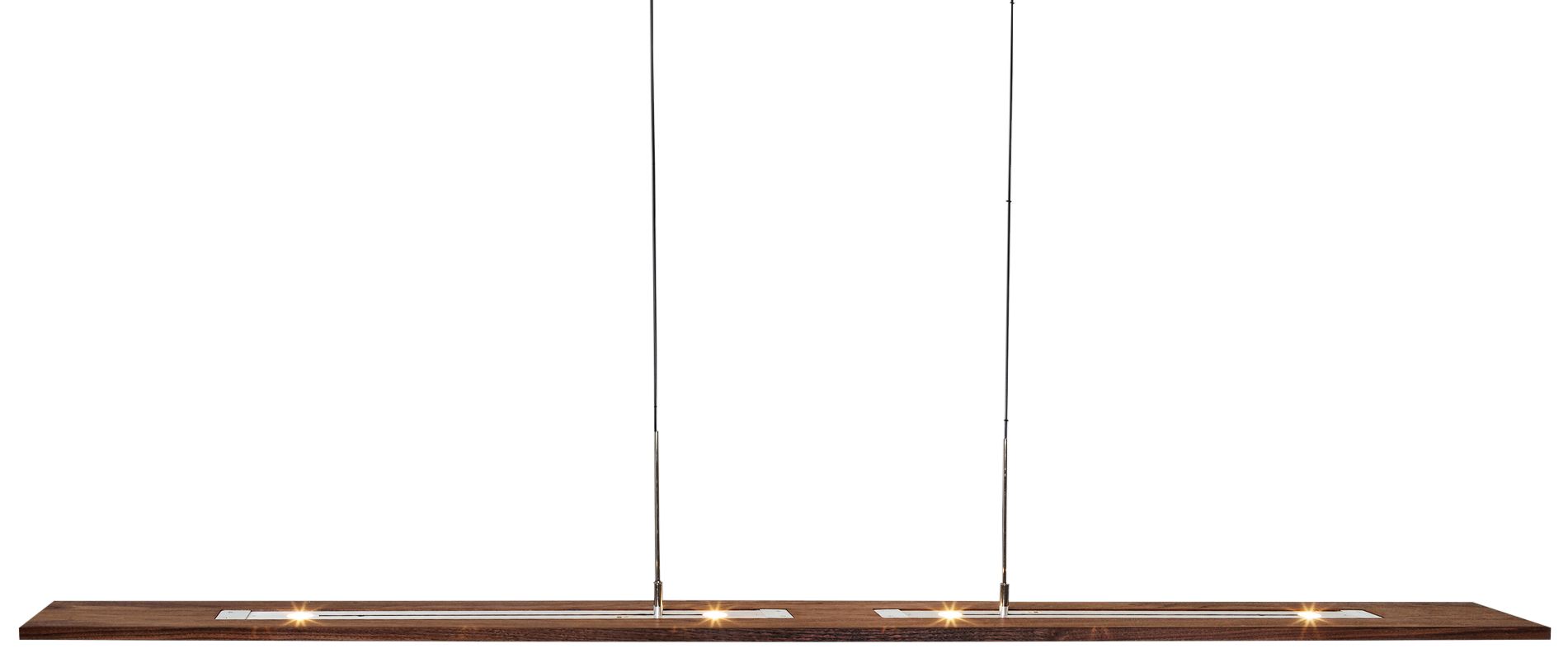 Cerno Vix 82" Wide Walnut Wood Island Linear Pendant