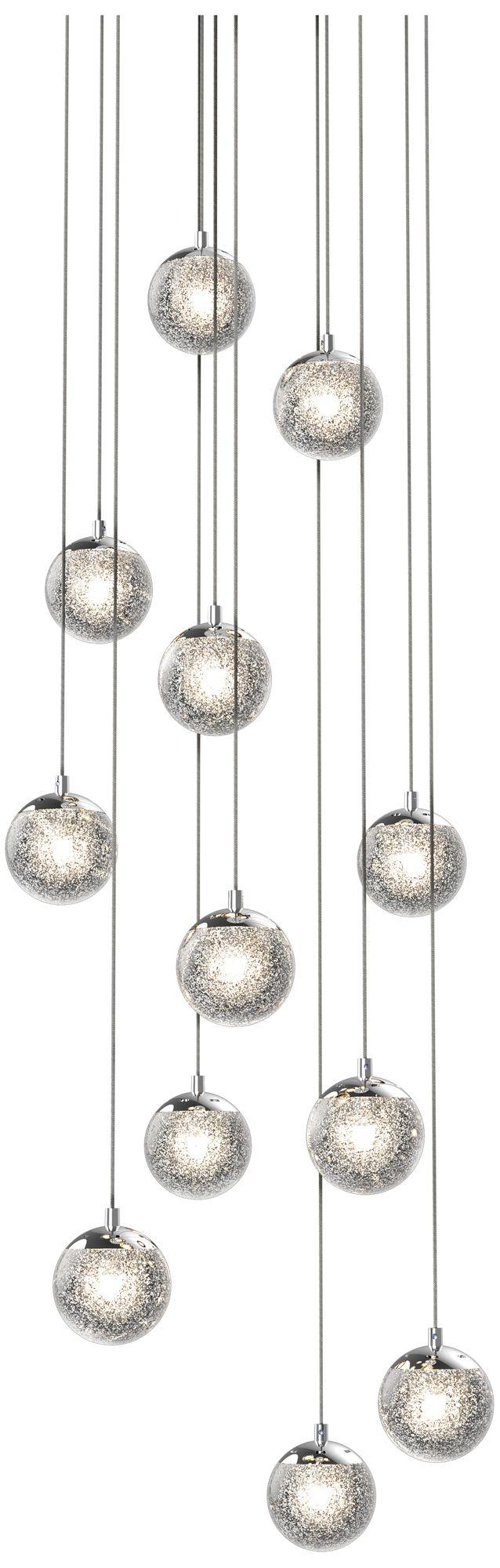 Champagne Bubbles 12-Light Round LED Chandelier