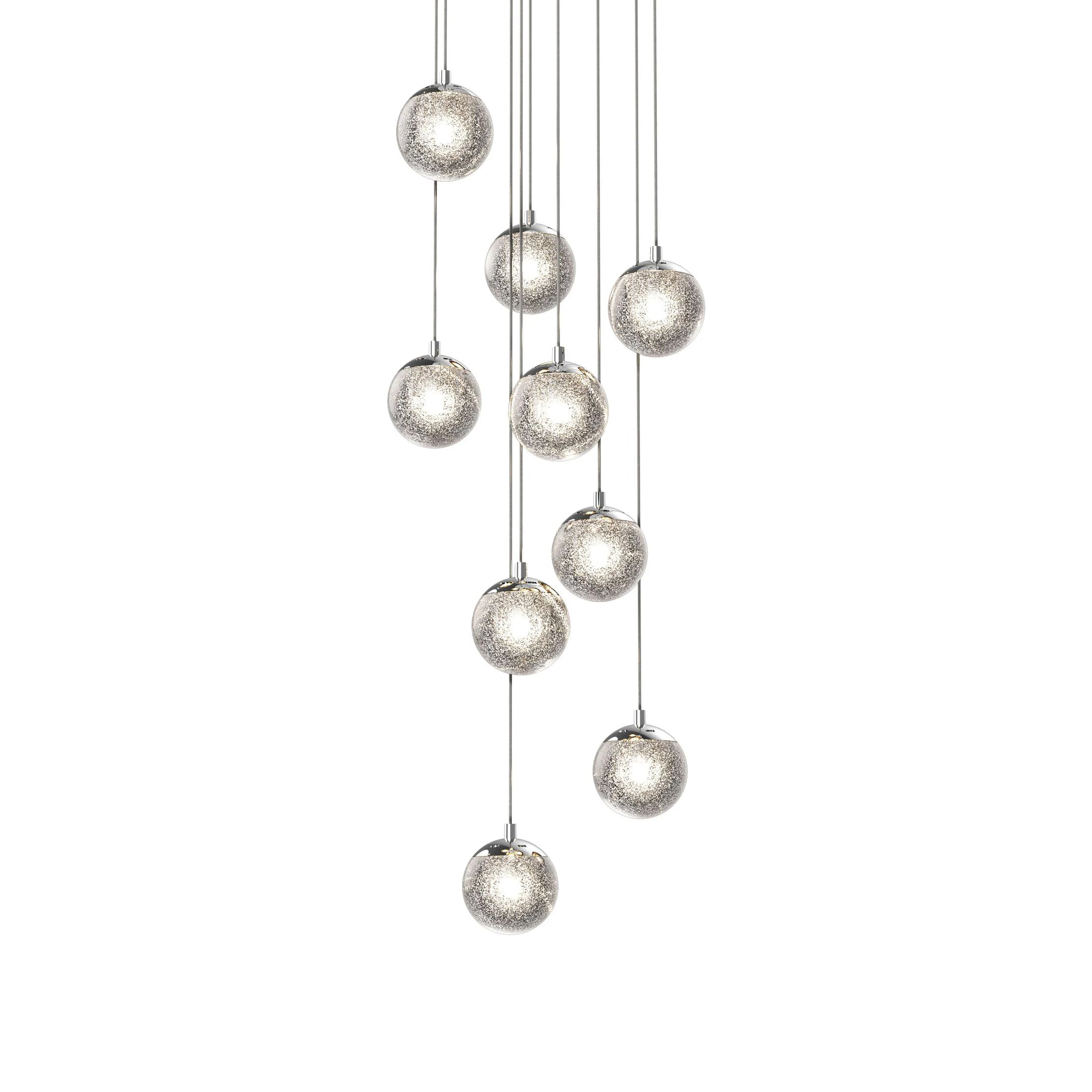 Champagne Bubbles 9-Light Round LED Chandelier