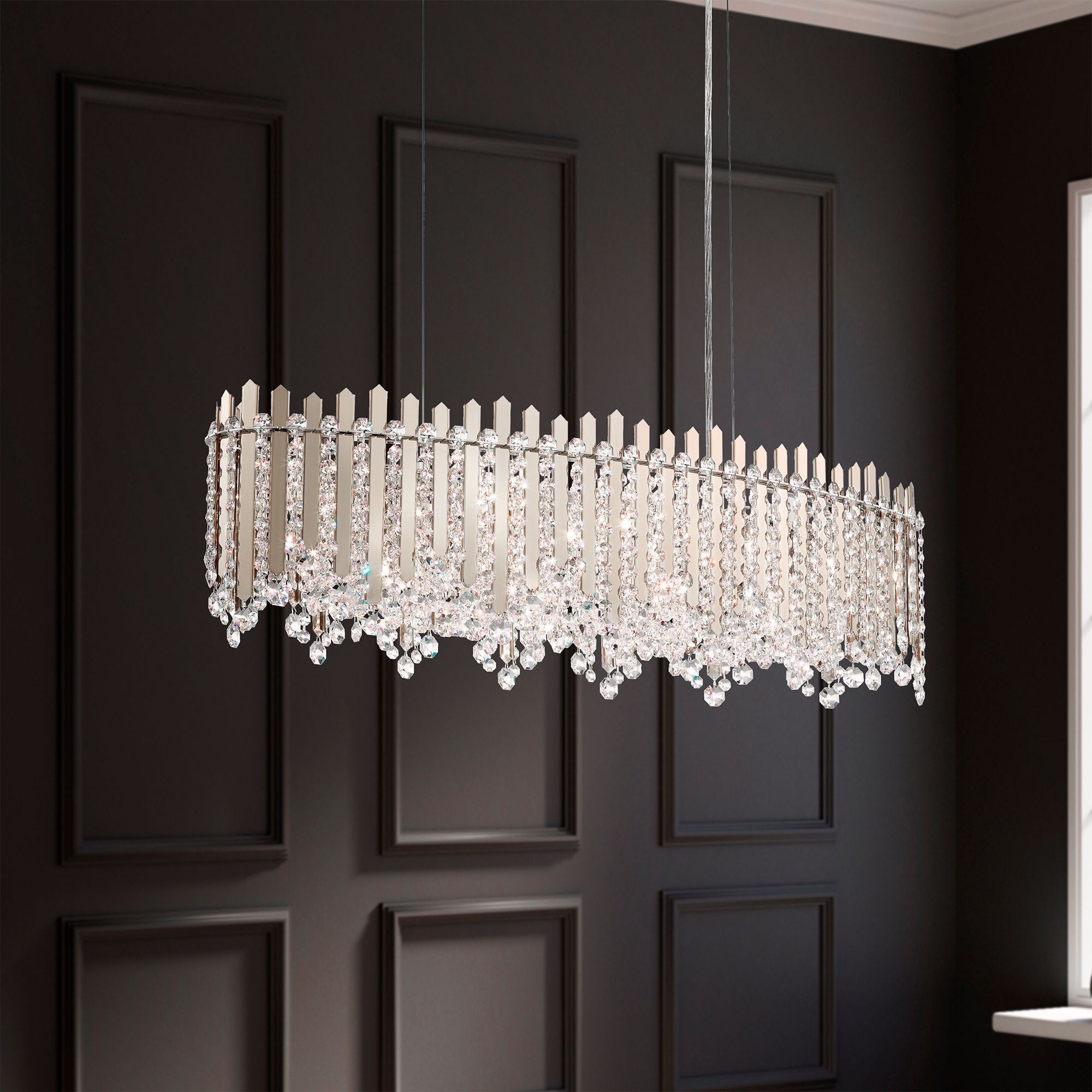 Chatter 10"H X 12-Light Crystal Linear Pendant