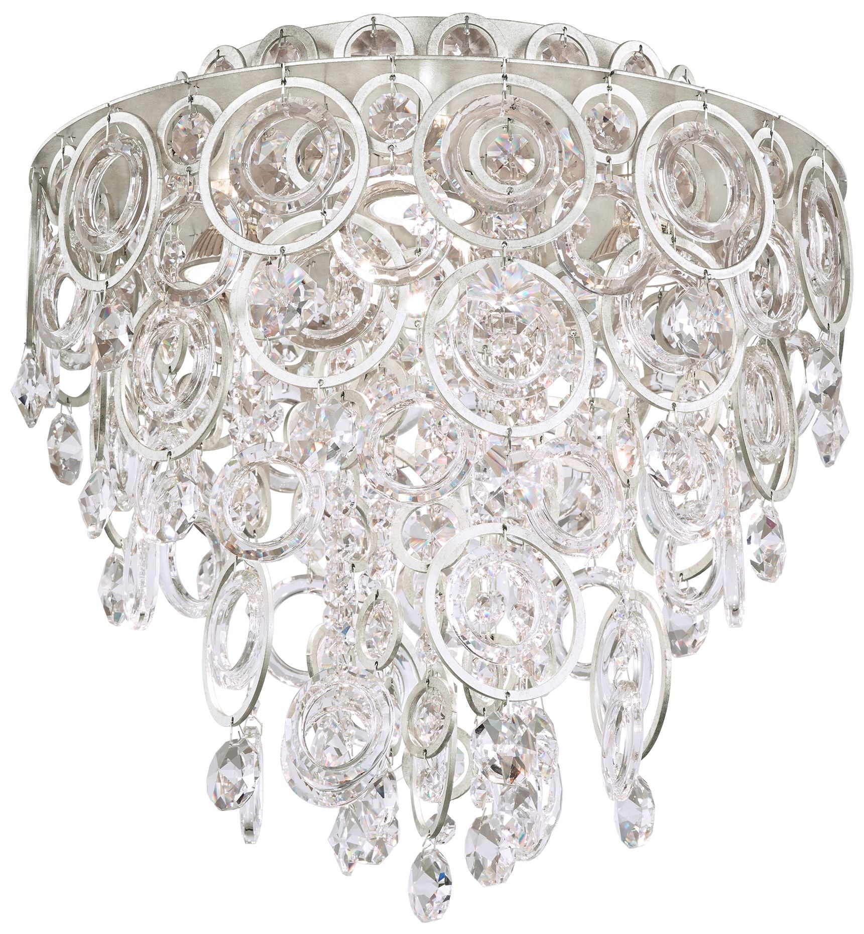 Circulus 14.5"H X 4-Light Crystal Flush Chandelier