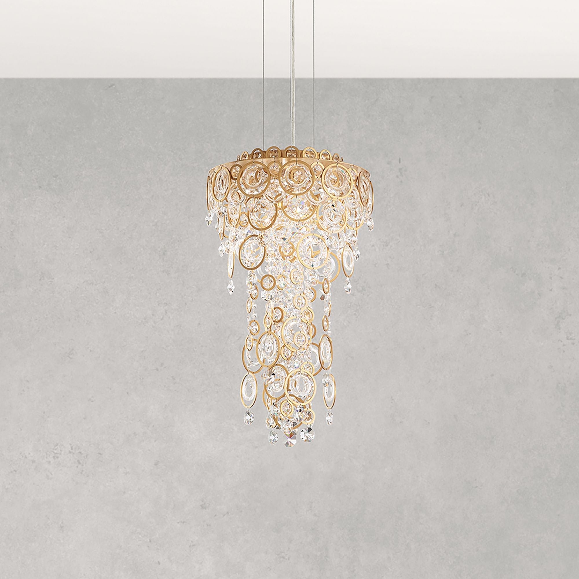 Circulus 24.5"H X 4-Light Crystal Pendant in Gold