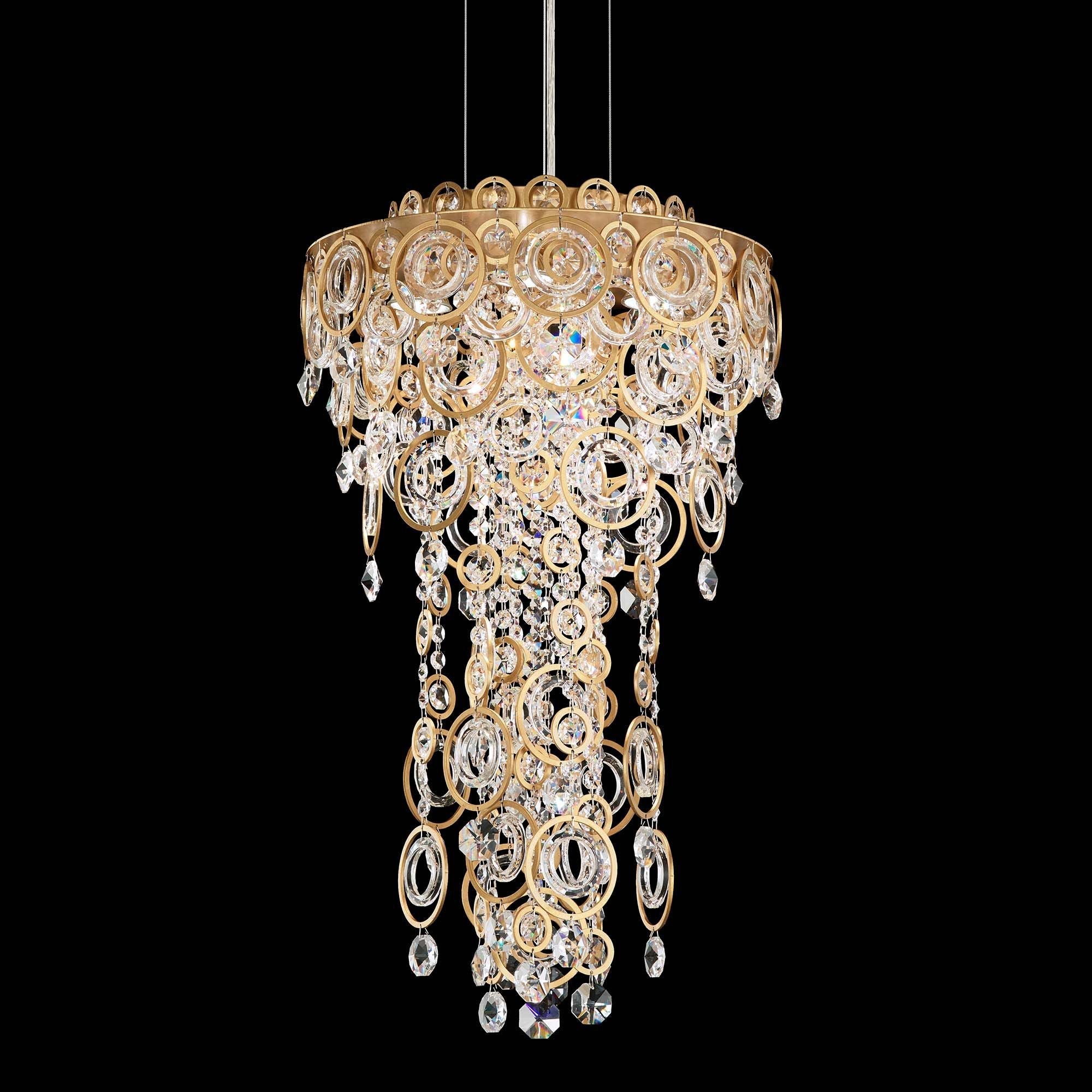 Circulus 24.5"H X 4-Light Crystal Pendant in Gold