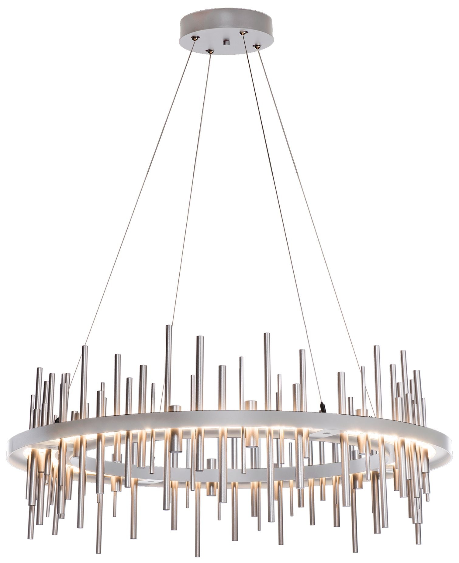 Cityscape Circular LED Pendant Platinum Finish &