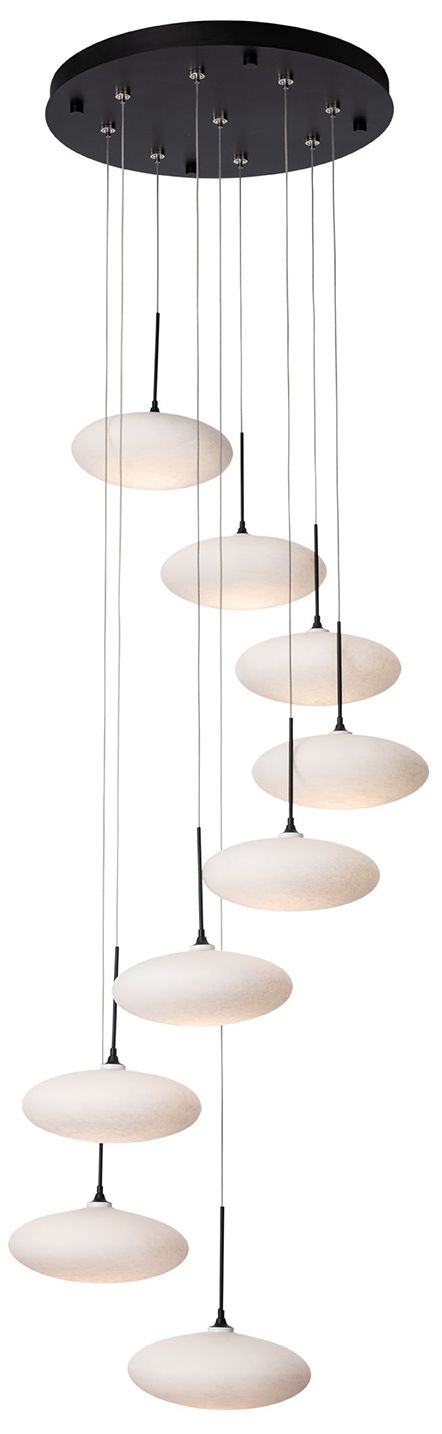 Clouds 9-Light Black Chandelier