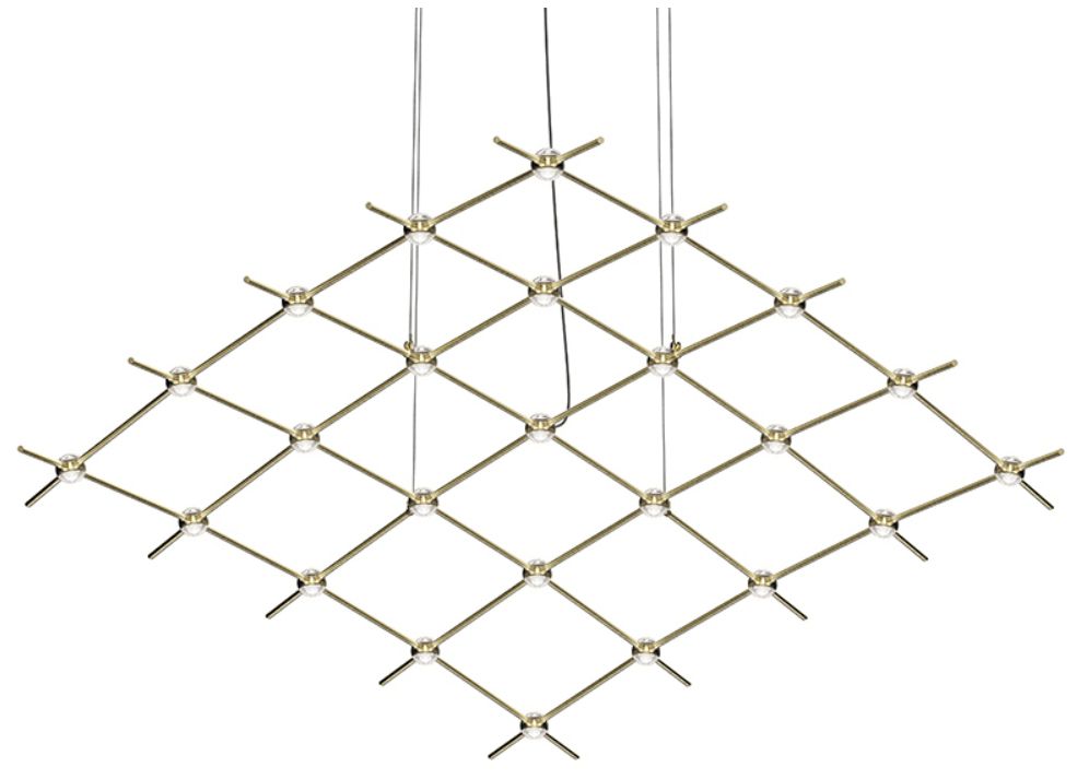 Constellation Aquarius Medius Chandelier Brass Lens