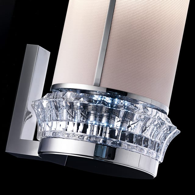 Contemporary Chrome Crystal Cylinder Wall Sconce