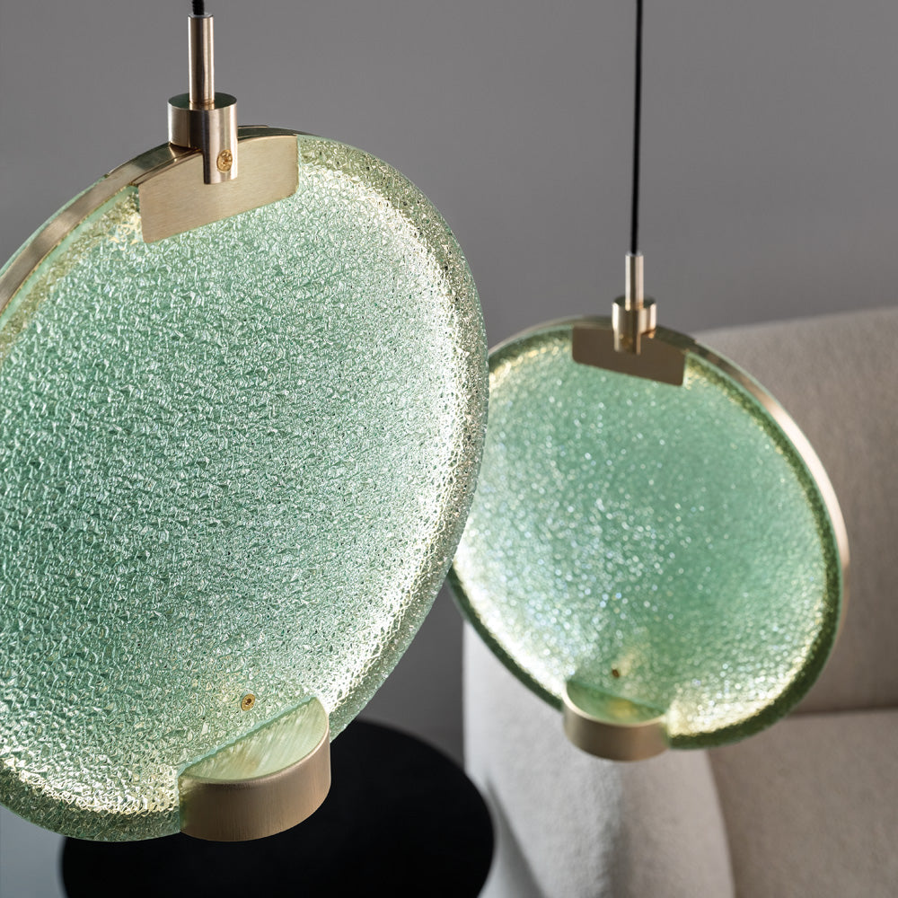 Contemporary Round Colored Glass Diffuser Chandelier