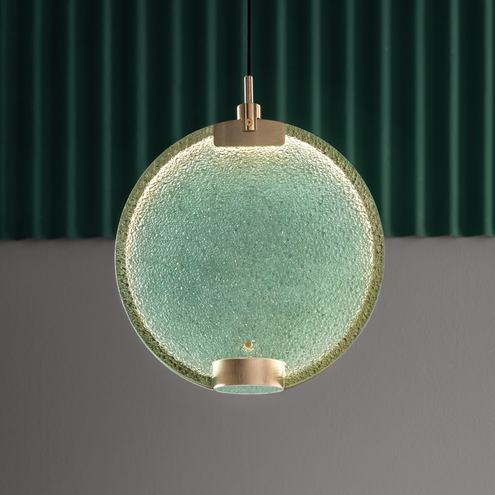 Contemporary Round Colored Glass Diffuser Chandelier