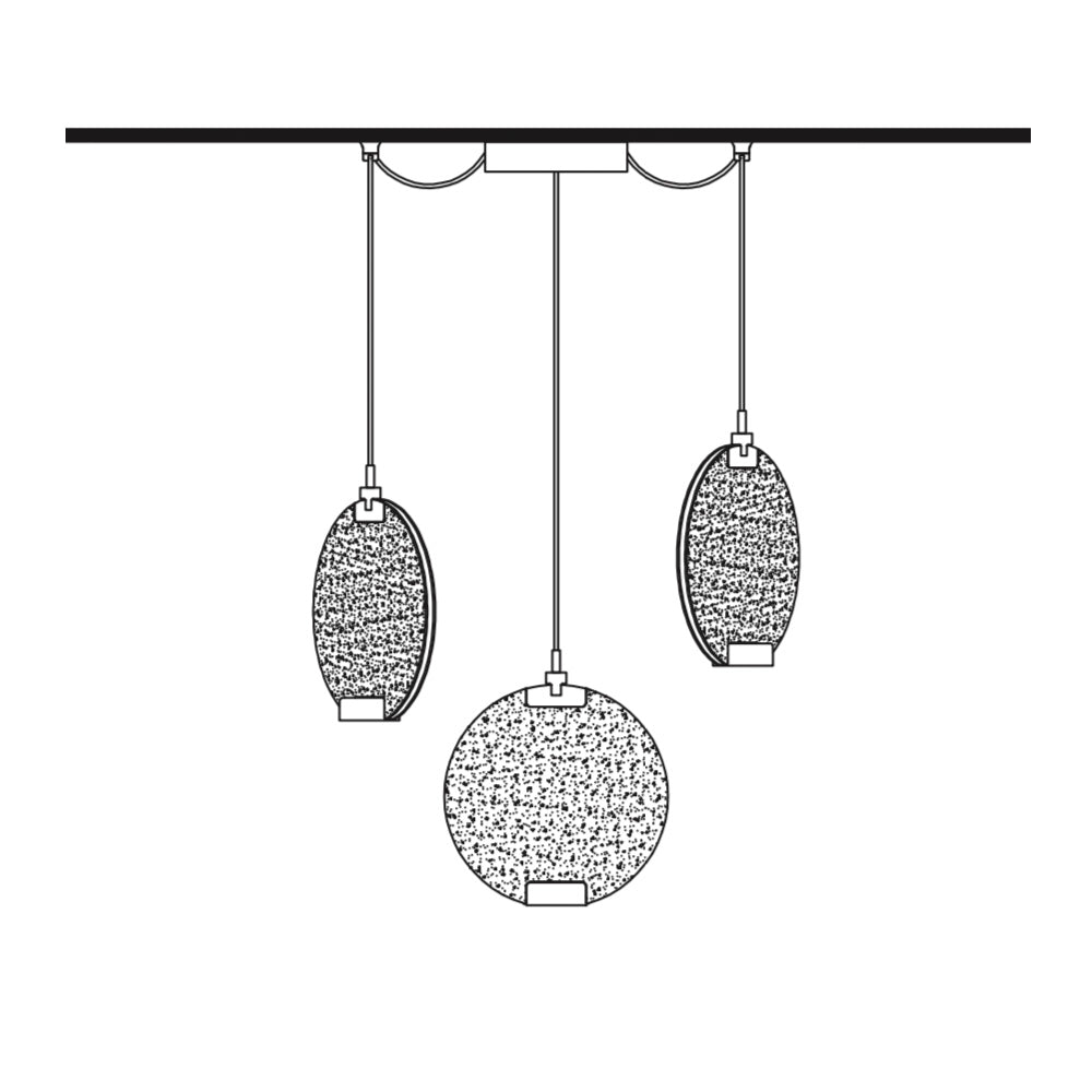 Contemporary Round Spectrum Glass Diffuser Chandelier