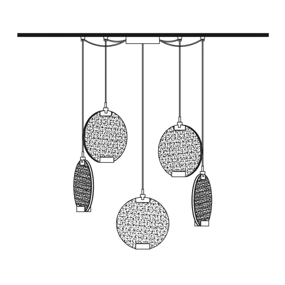 Contemporary Round Spectrum Glass Diffuser Chandelier