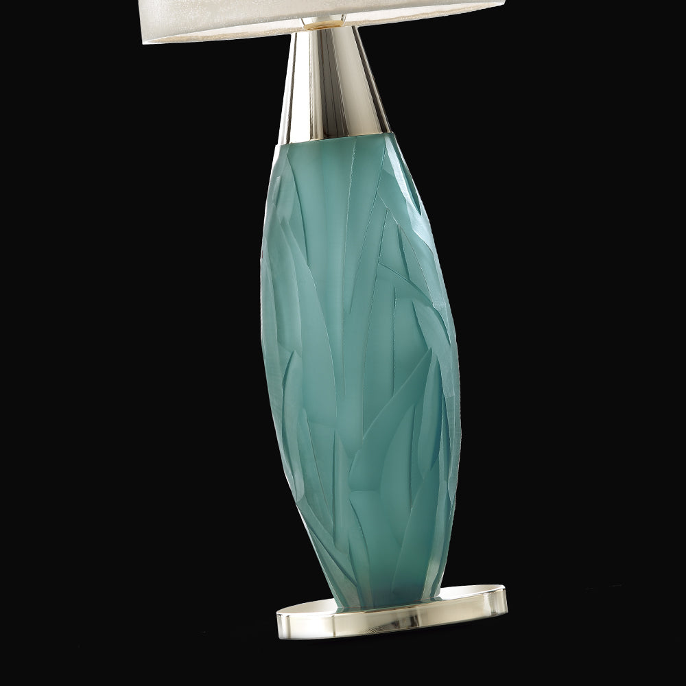 Contemporary Turquoise Italian Crystal Table Lamp