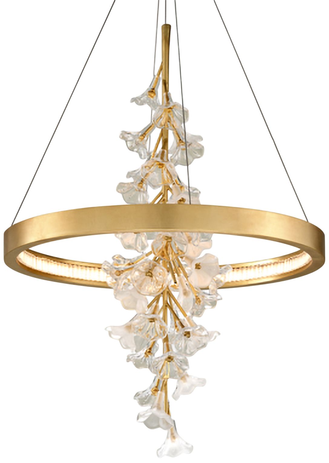 Jasmine 28" Wide Gold Leaf LED Floral Pendant