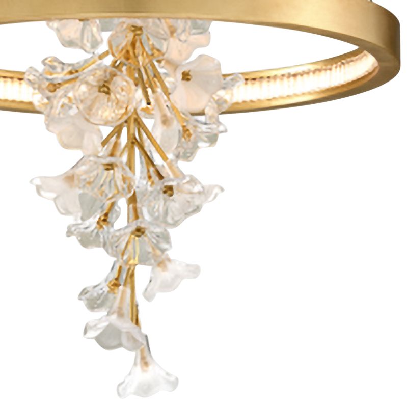 Jasmine 28" Wide Gold Leaf LED Floral Pendant