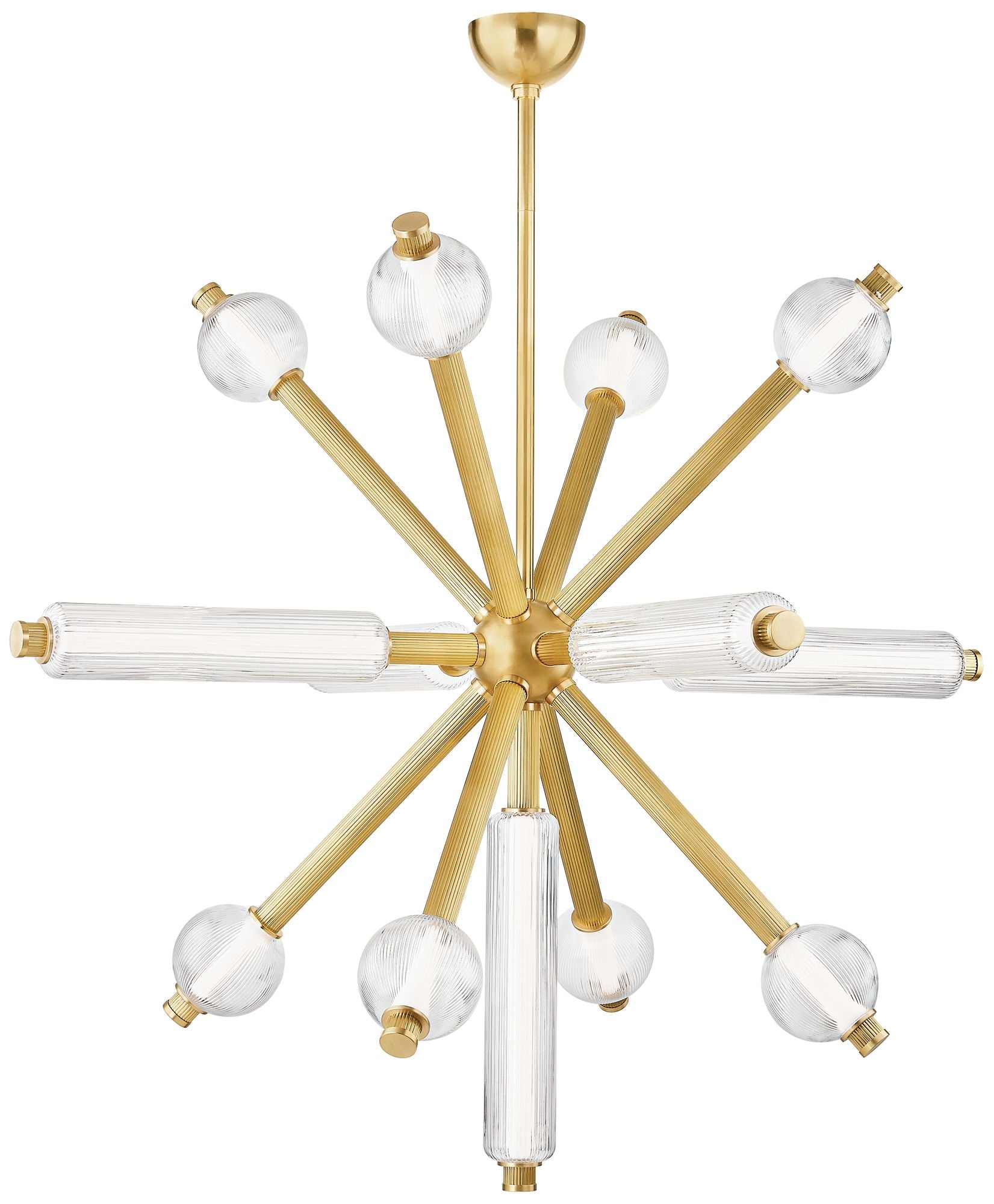 Atom 50" 13-Light. Vintage Brass Chandelier