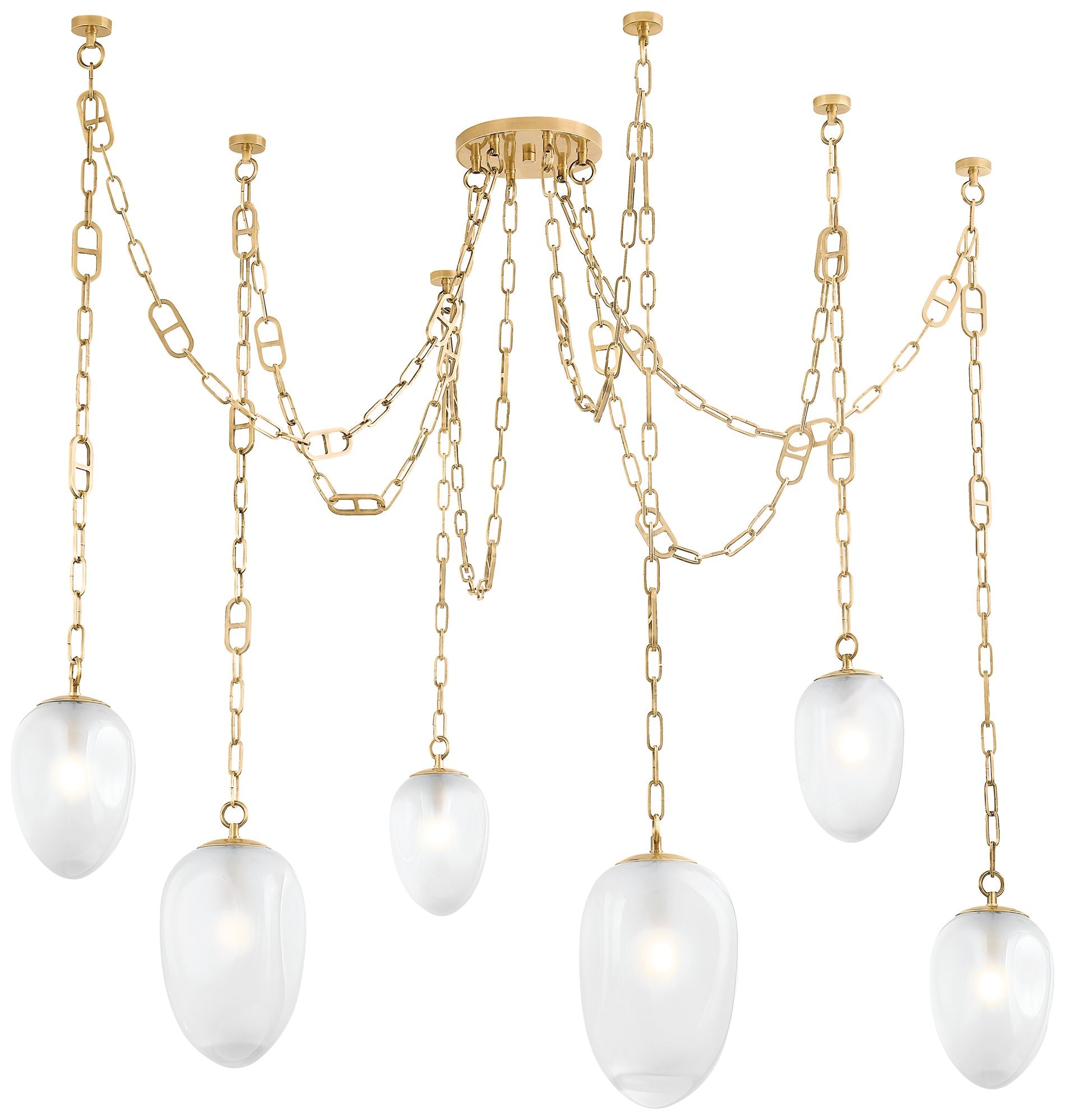Daith 61.25" 6-Light. Vintage Brass Chandelier