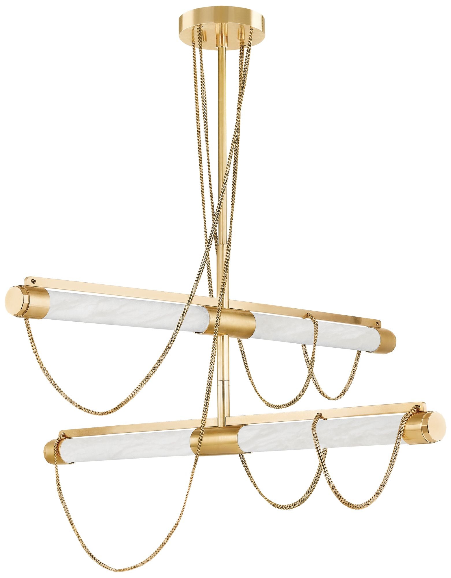 Lariat 7.75" 4-Light. Vintage Brass Chandelier