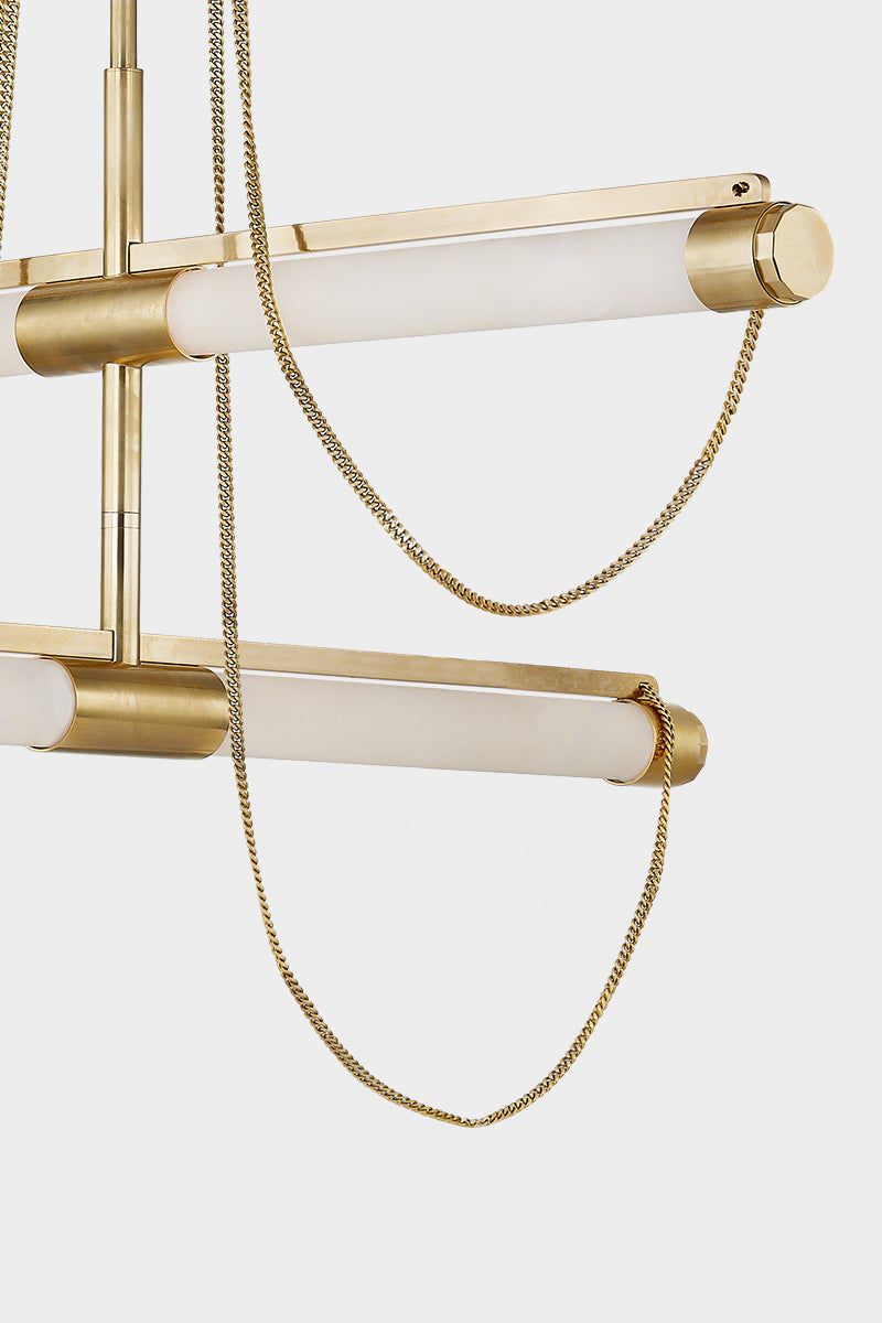 Lariat 7.75" 4-Light. Vintage Brass Chandelier