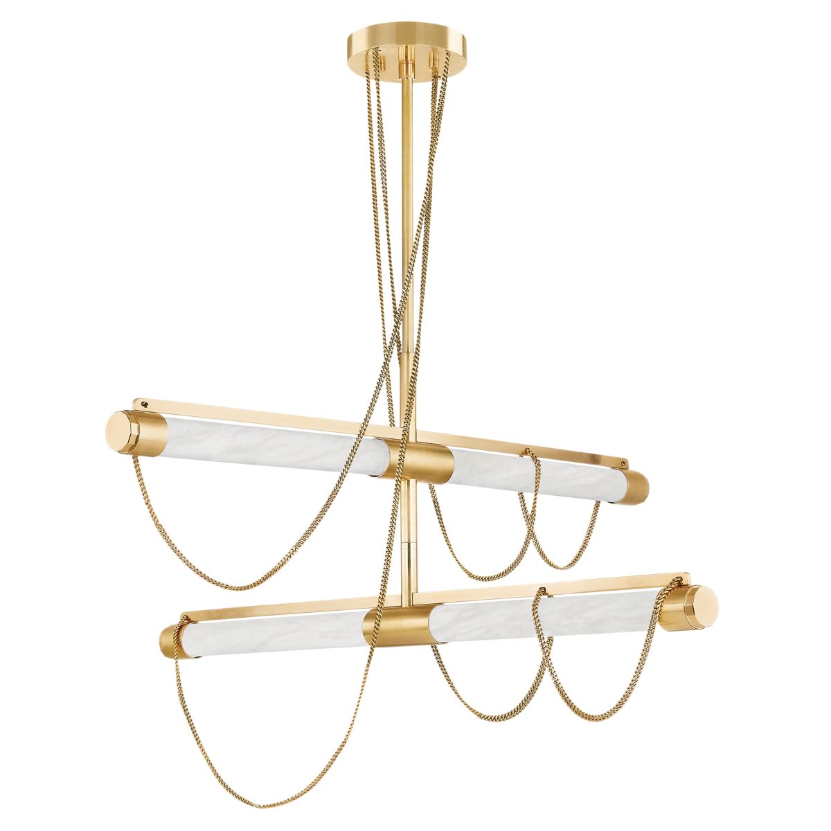 Lariat 7.75" 4-Light. Vintage Brass Chandelier