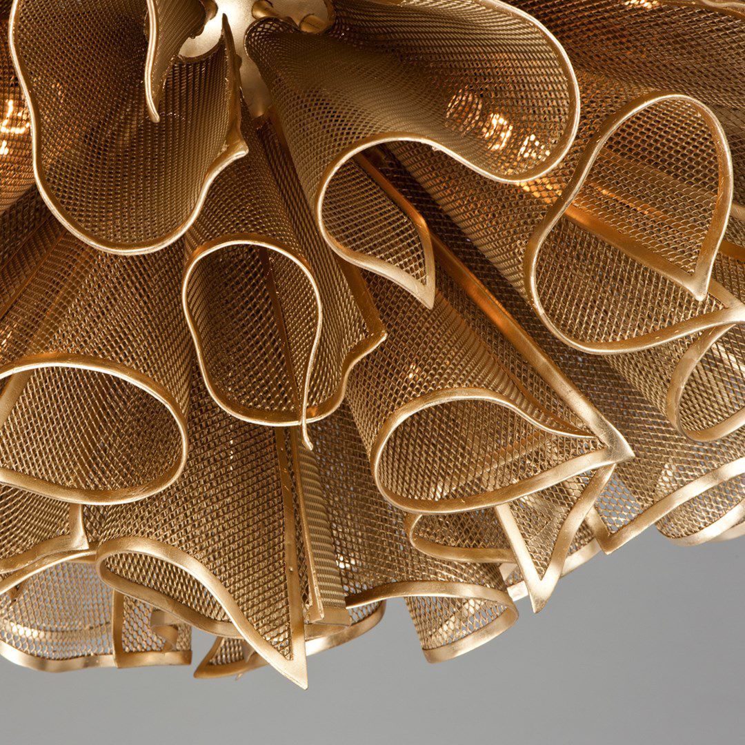 Pulse 30.5-Inch 12-Light Gold Leaf Chandelier