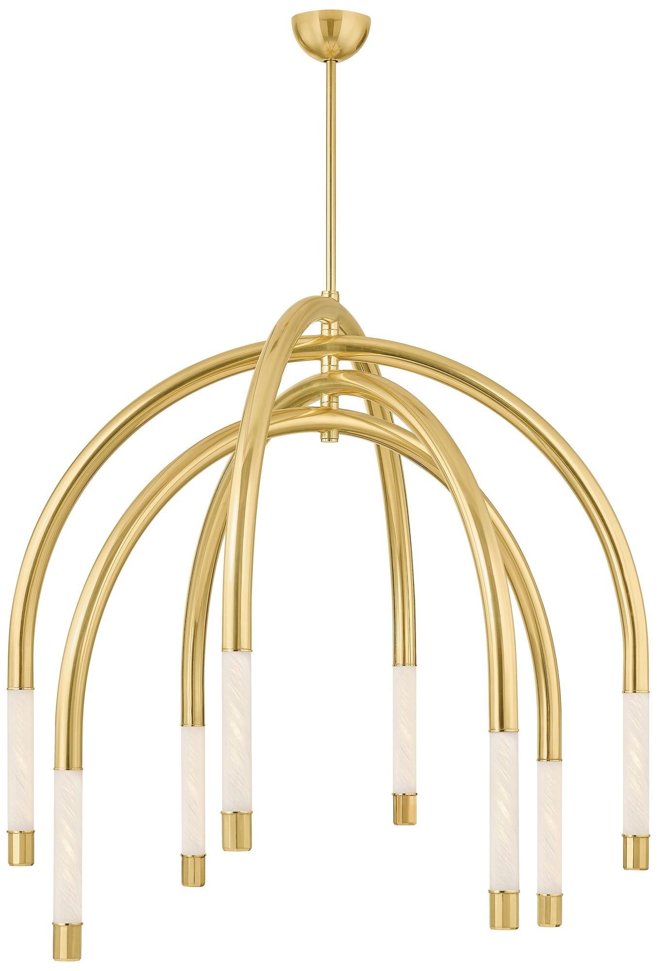 Zeme 47.75" 8-Light. Vintage Polished Brass Chandelier