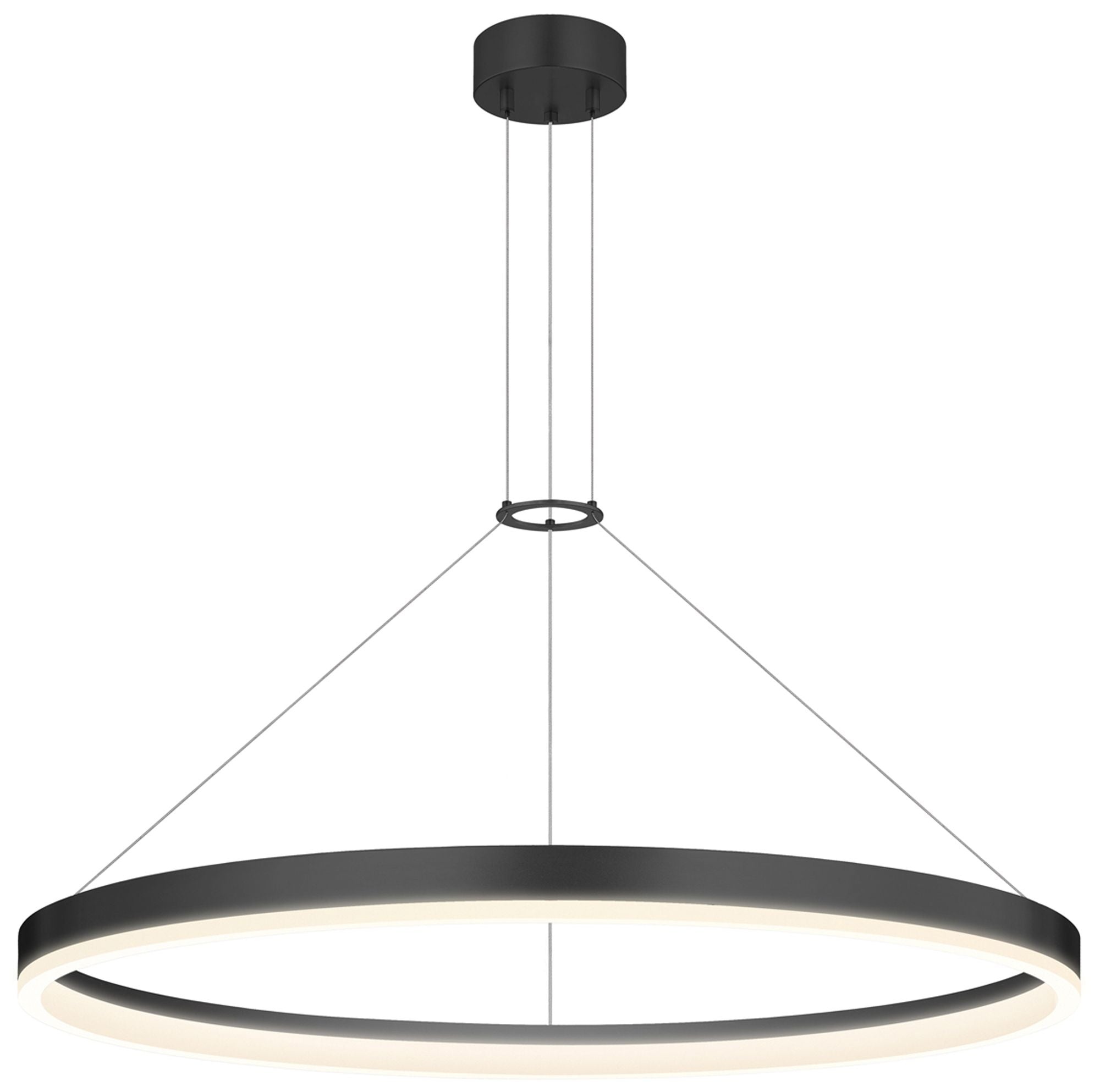Corona 32" LED Ring Satin Black Chandelier