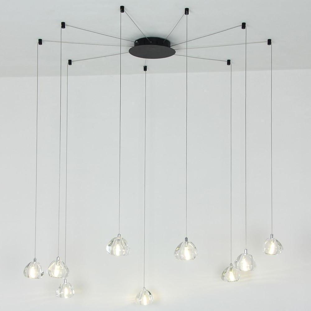 Contemporary Cluster Design Raindrop Chandelier Metal