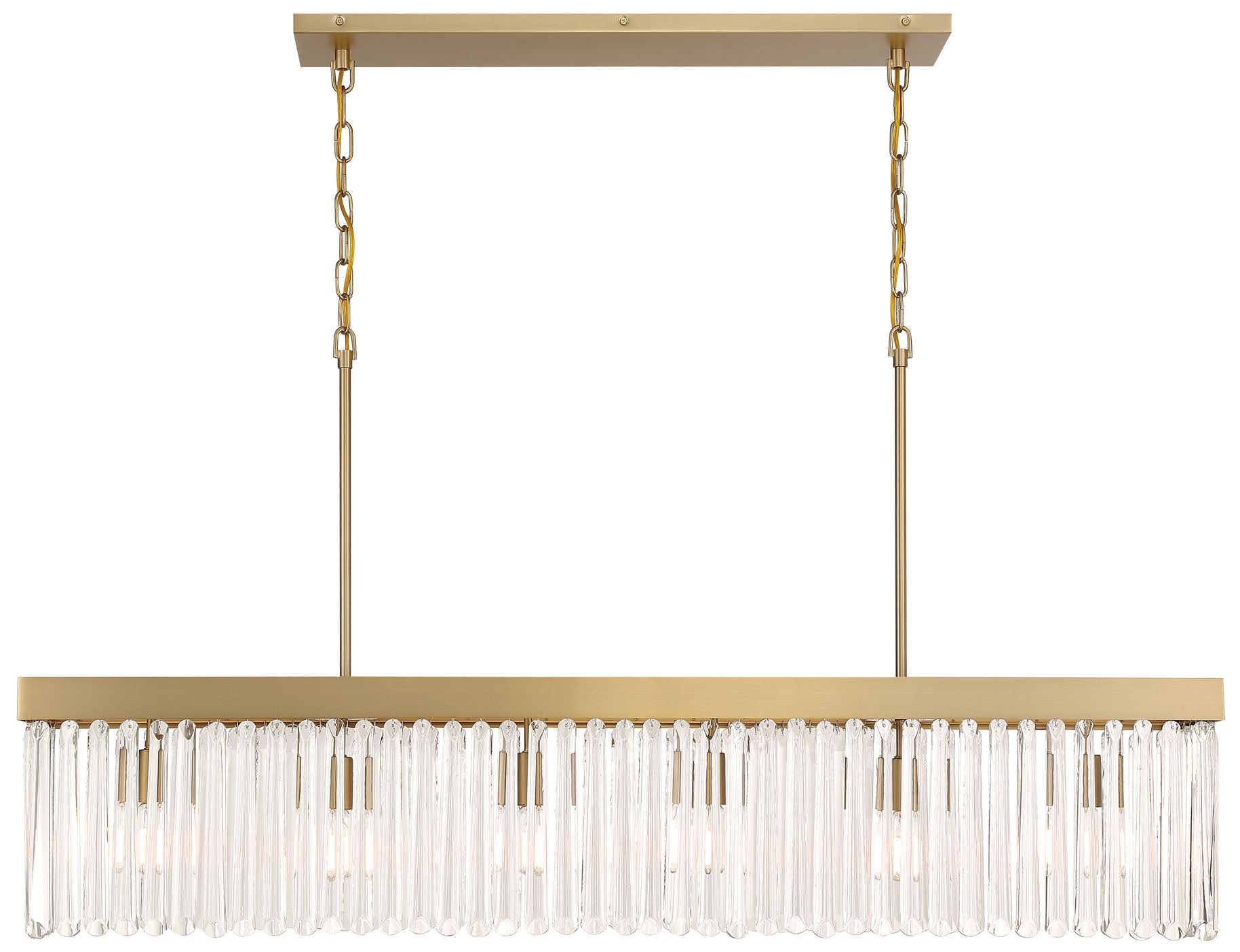 49" 6-Light Modern Gold and Crystal Linear Chandelier