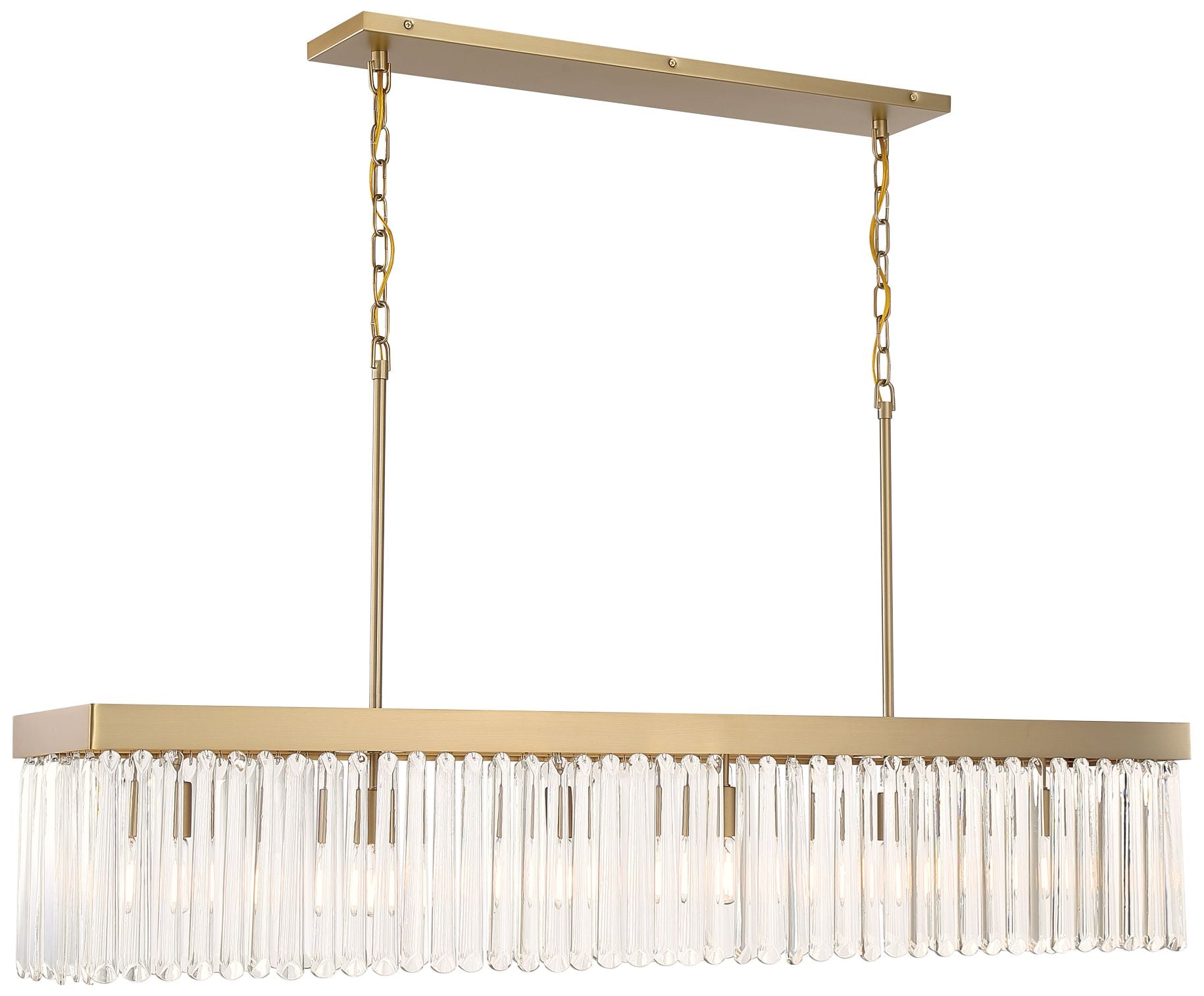 49" 6-Light Modern Gold and Crystal Linear Chandelier