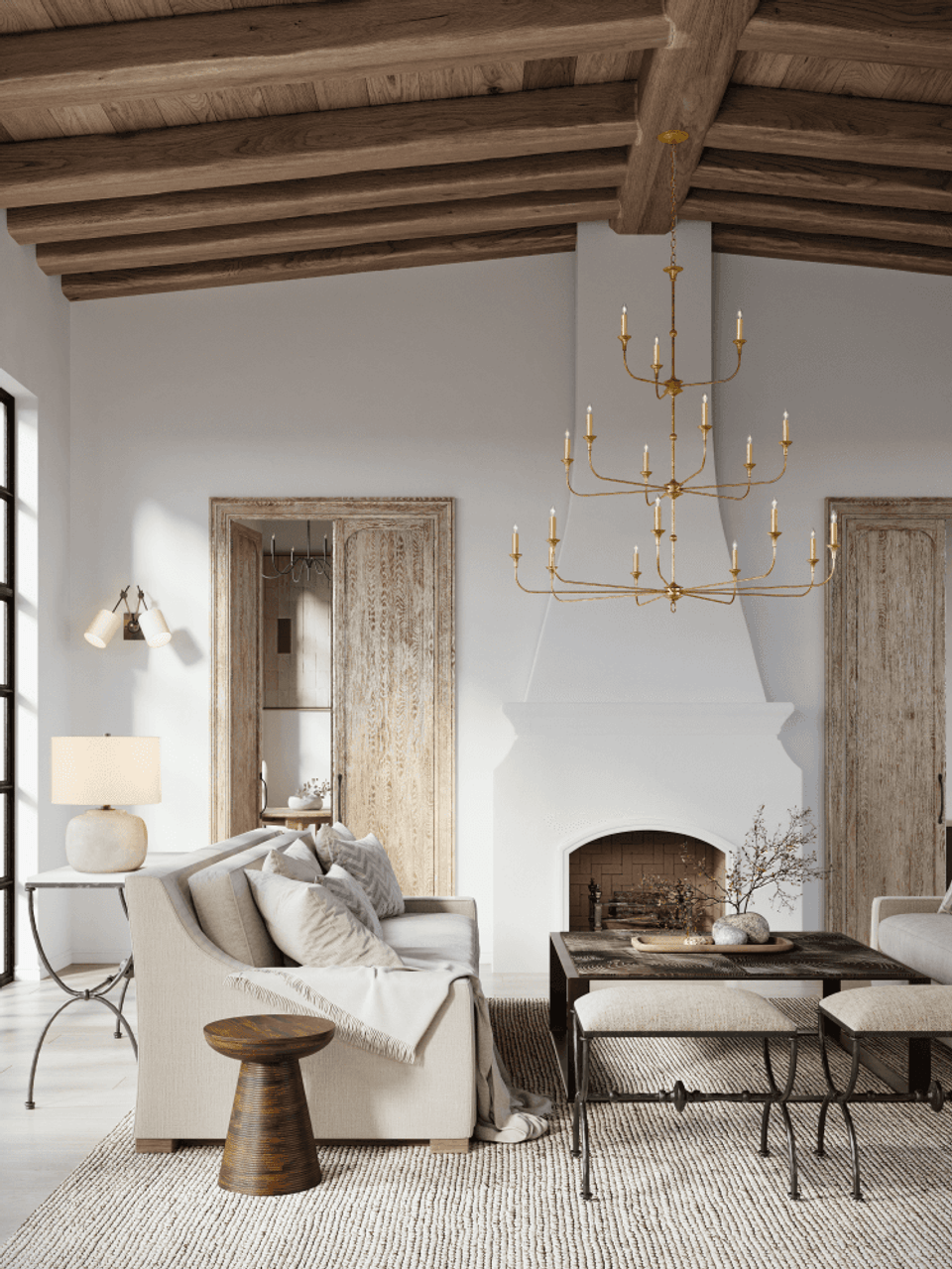 Ashleigh Chandelier, 10-Light, Polished Nickel, Clear Outside, Acid Etched Inside Shade, 29.75"W (H122810-PN 608QAT9)