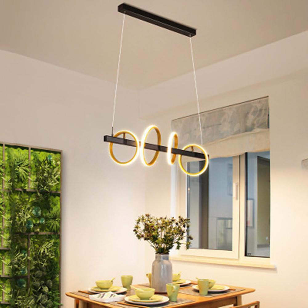 4-Ring LED Gold Island Ceiling Light
