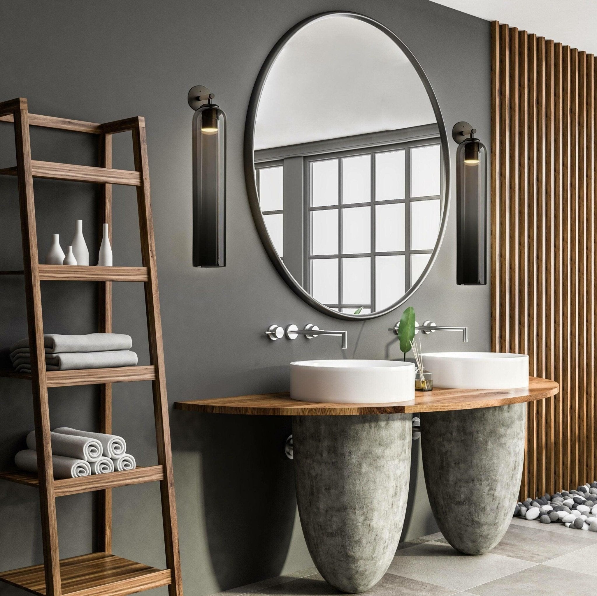 Cylindrical Art Glass Wall Light