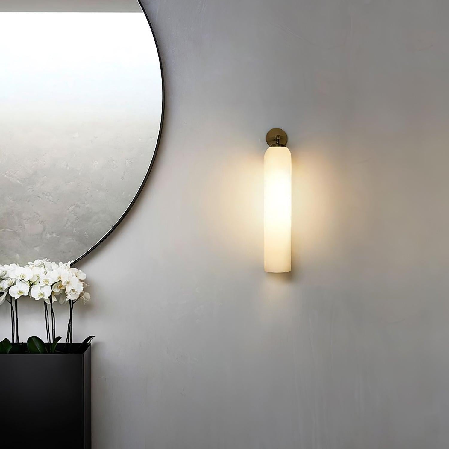 Cylindrical Art Glass Wall Light