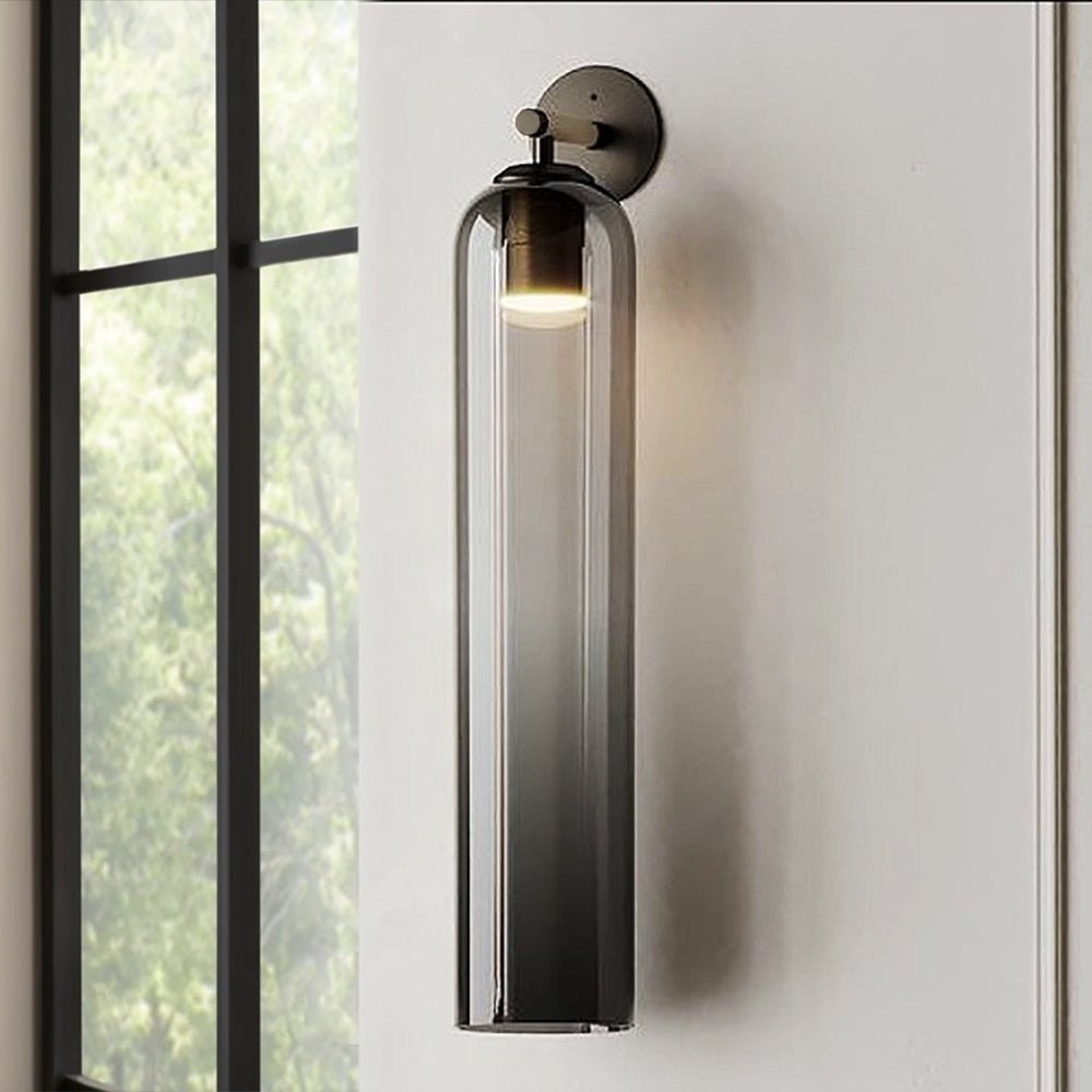 Cylindrical Art Glass Wall Light