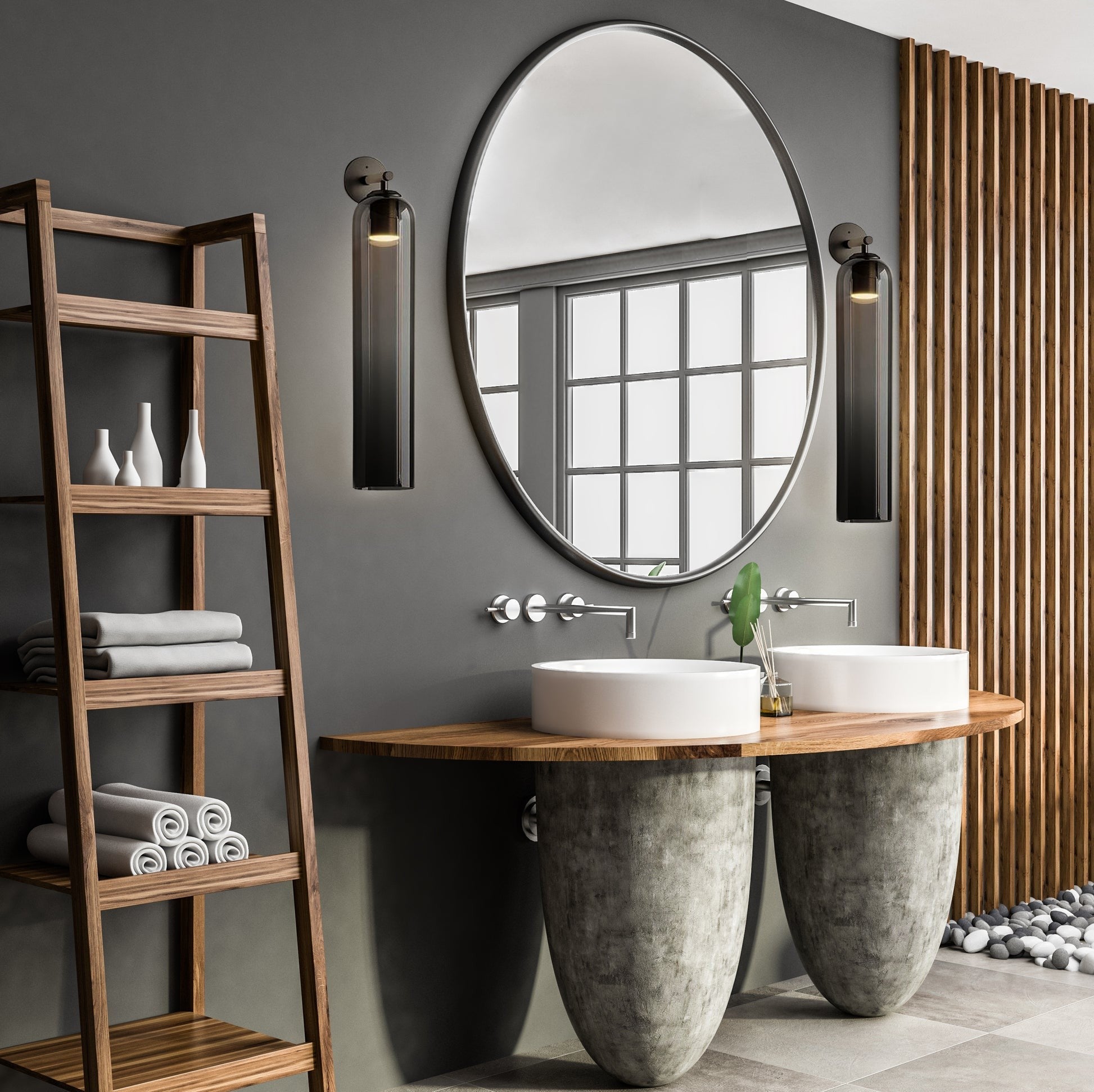 Cylindrical Art Glass Wall Light
