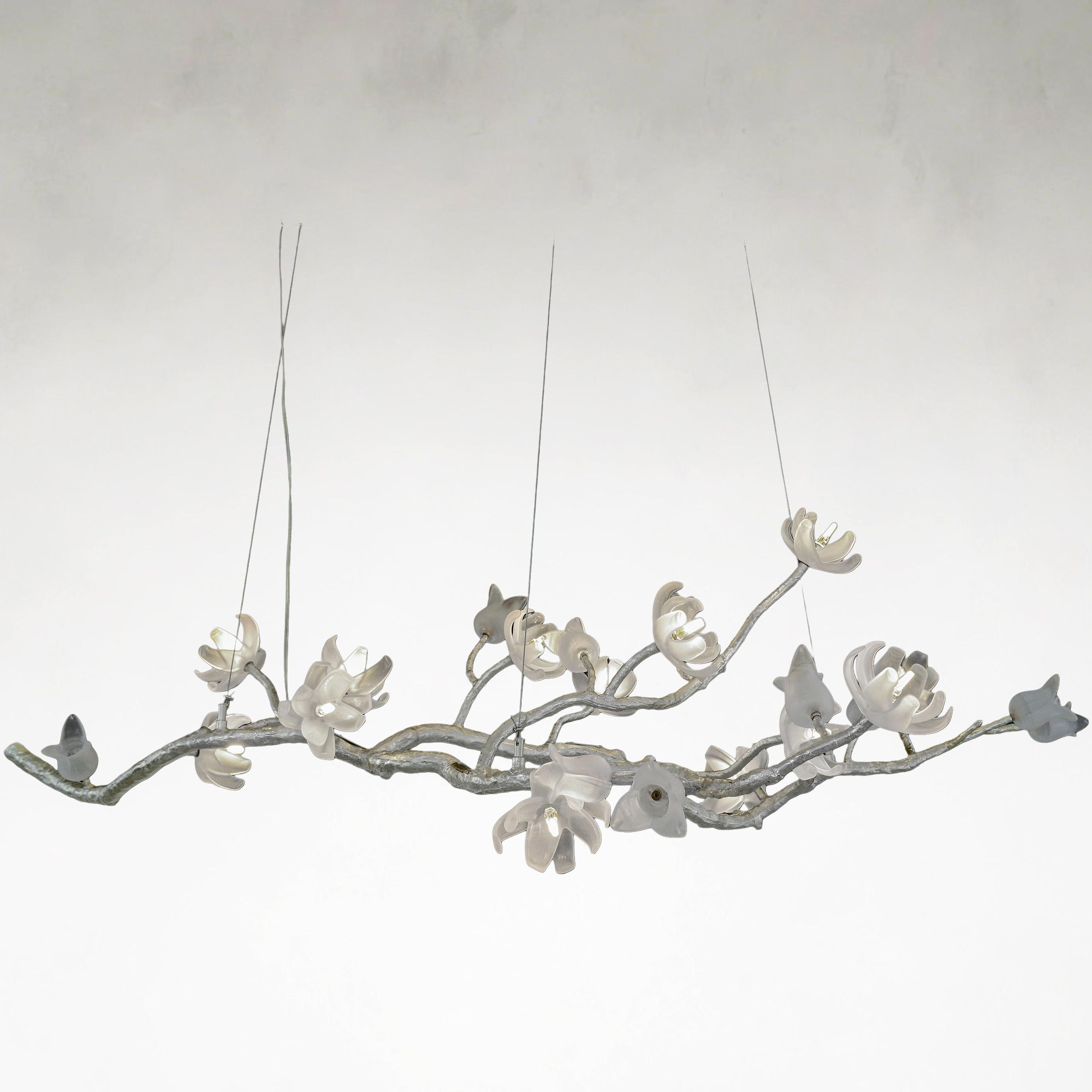 Churipo 19-Light Light Silver Leaf Ceiling Chandelier