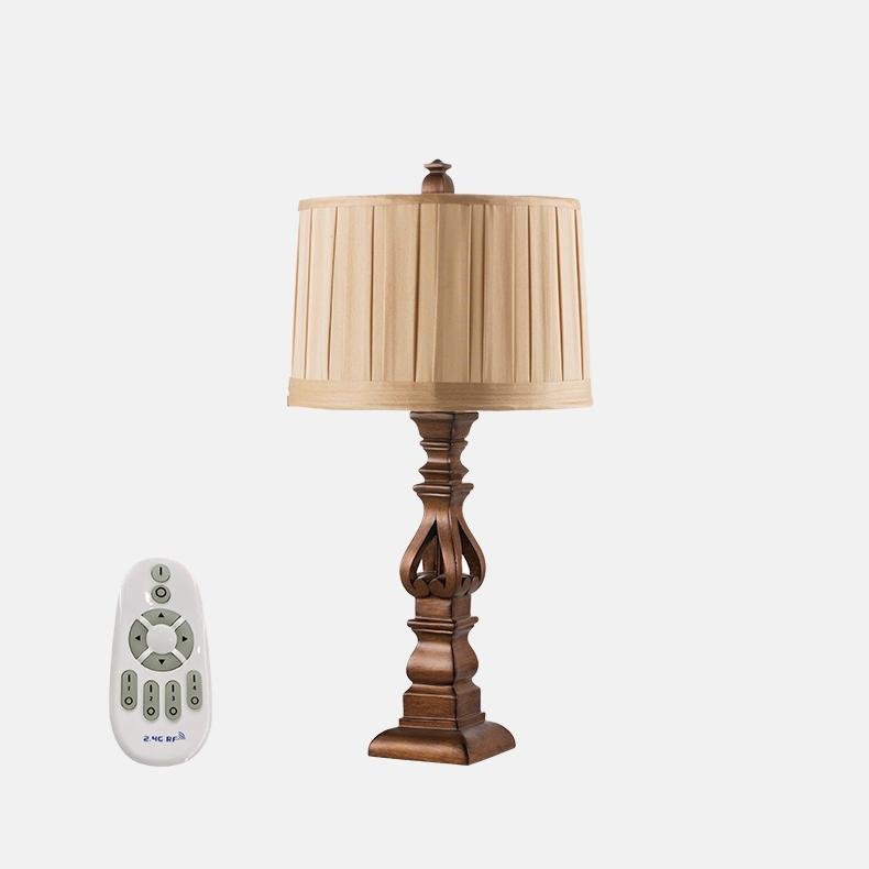 Stripe Drum Shade Antique Rustic Table Lamp