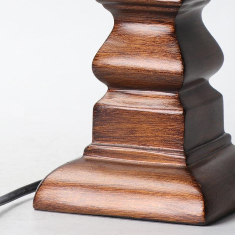 Stripe Drum Shade Antique Rustic Table Lamp