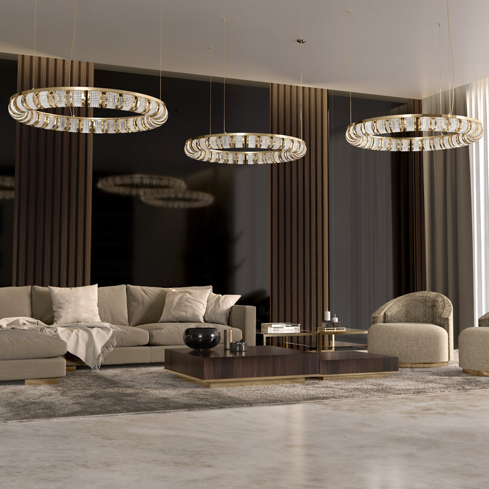 Designer Crystal 24 Carat Gold-Plated Chandelier