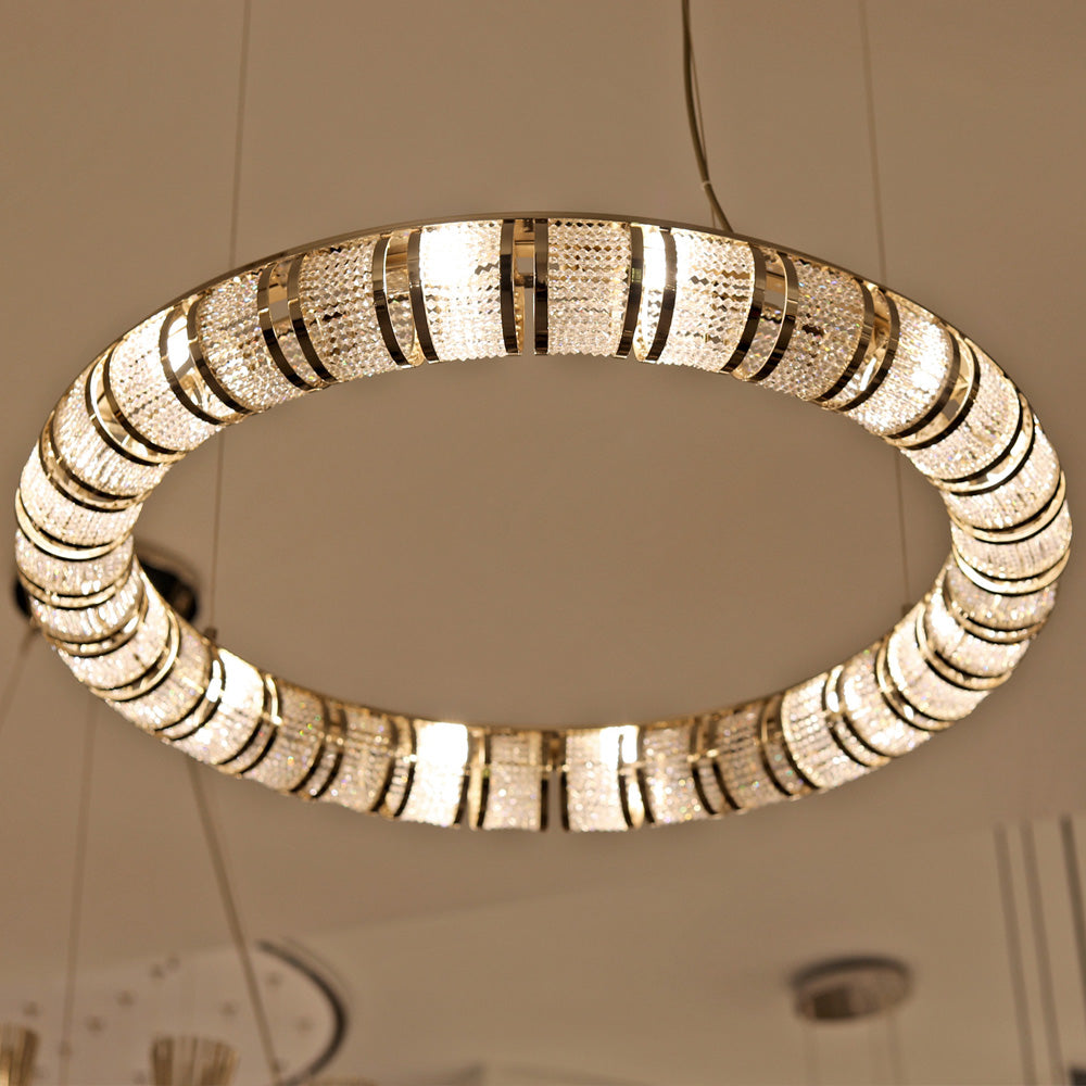 Designer Crystal 24 Carat Gold-Plated Chandelier