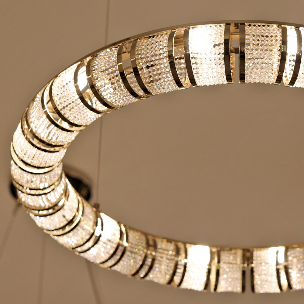 Designer Crystal 24 Carat Gold-Plated Chandelier