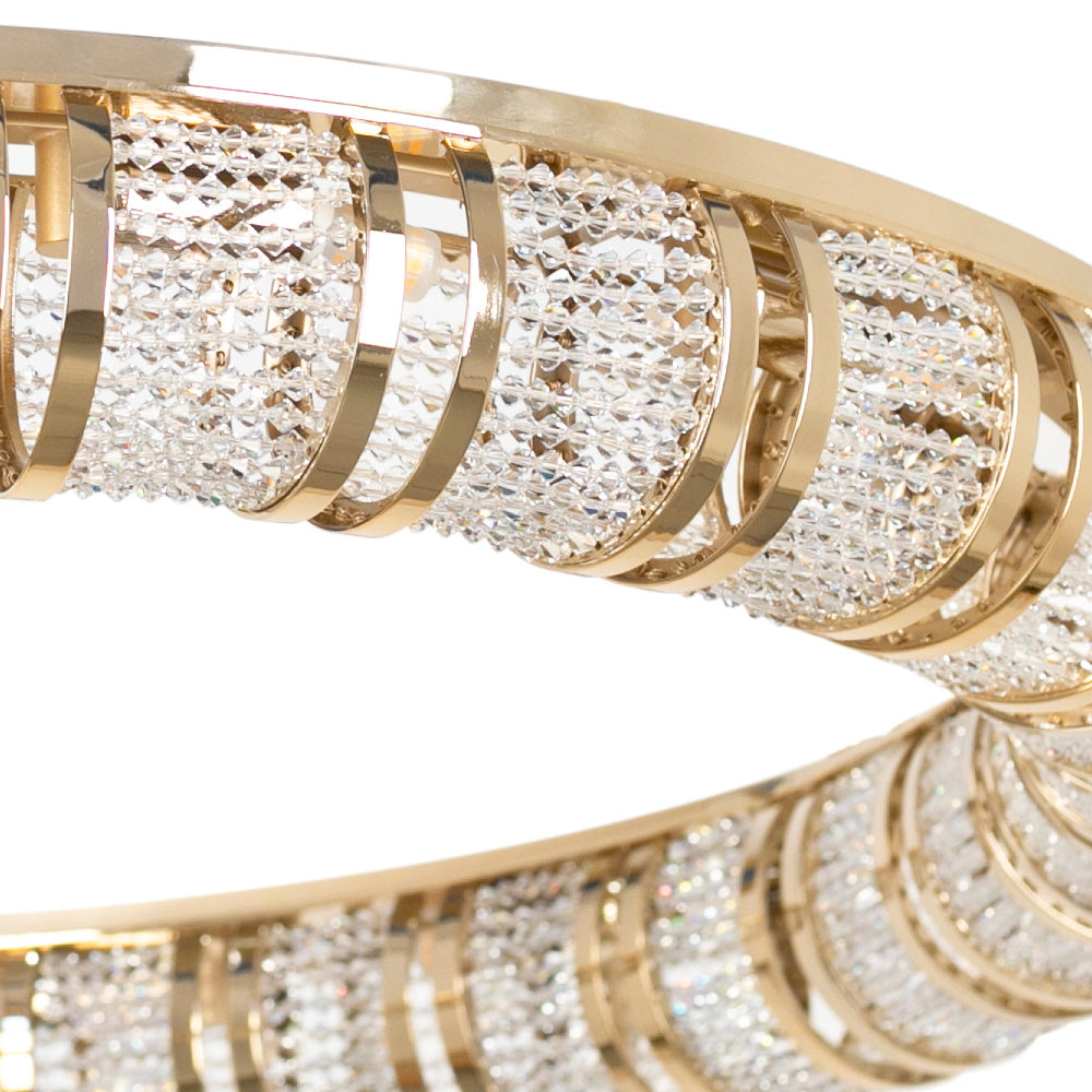 Designer Crystal 24 Carat Gold-Plated Chandelier
