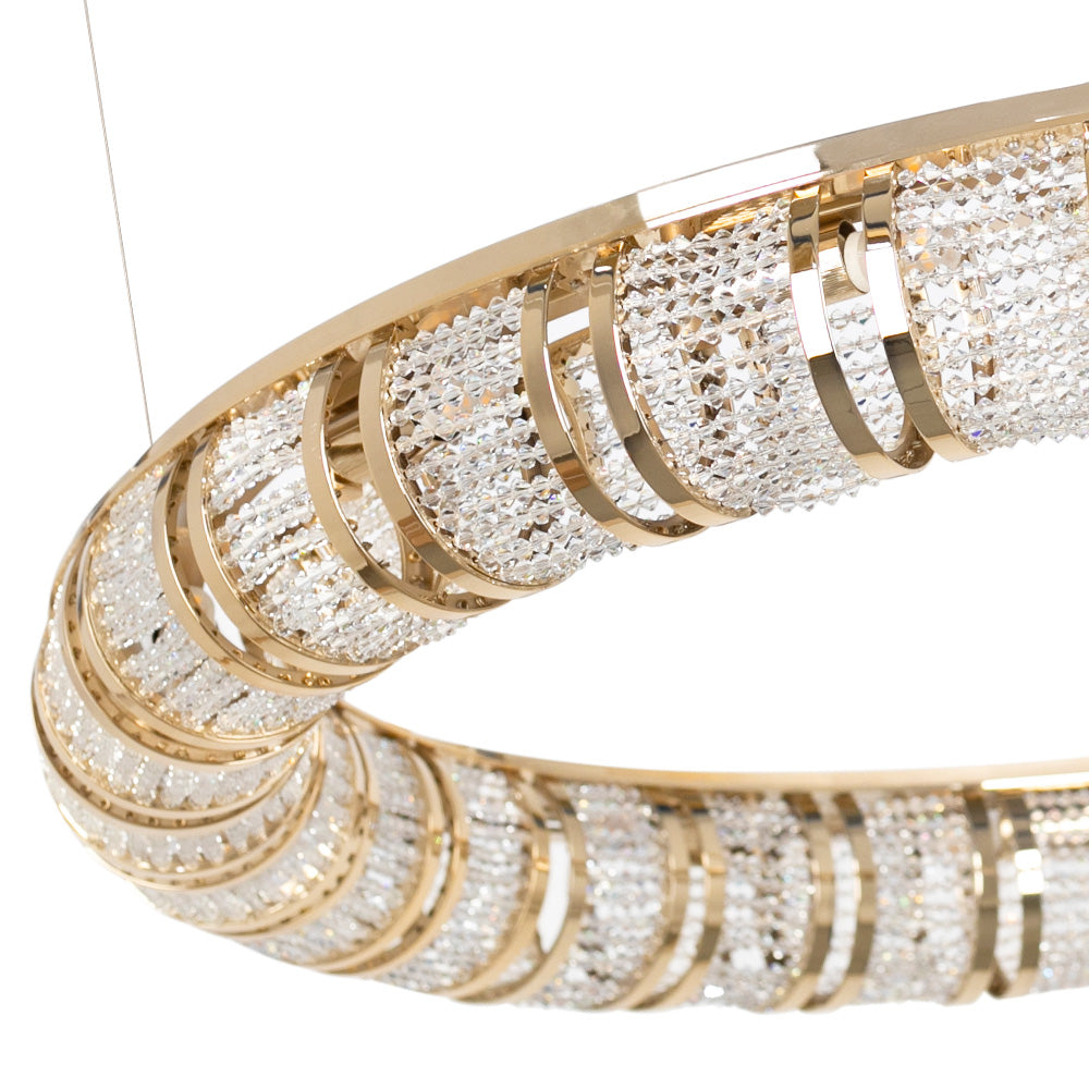 Designer Crystal 24 Carat Gold-Plated Chandelier