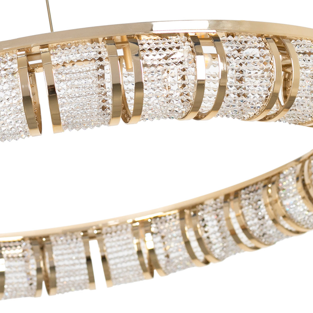 Designer Crystal 24 Carat Gold-Plated Chandelier