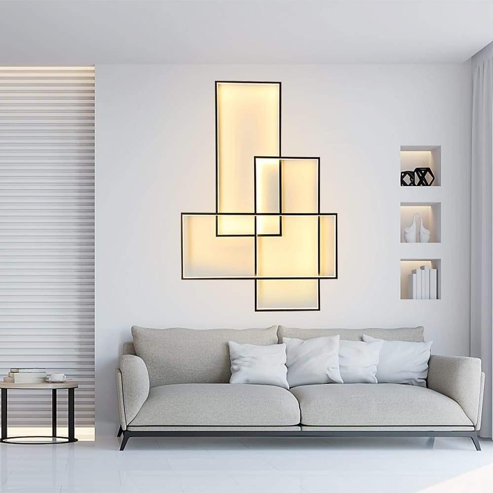 Rectangular Hybrid Flush Mount Ceiling Light with 1 LED