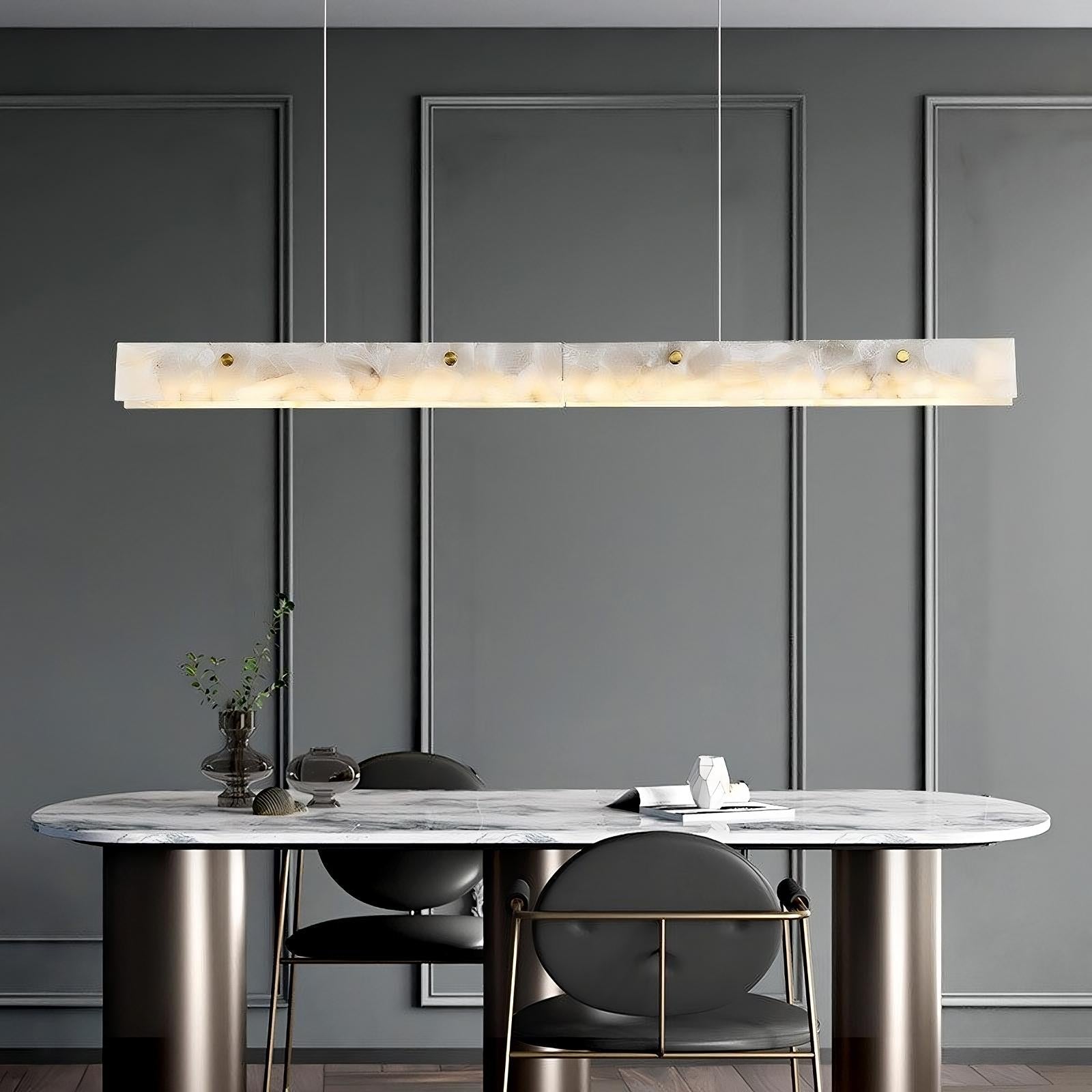 60" Natural Marble Dining Room Light Fixture Chandelier