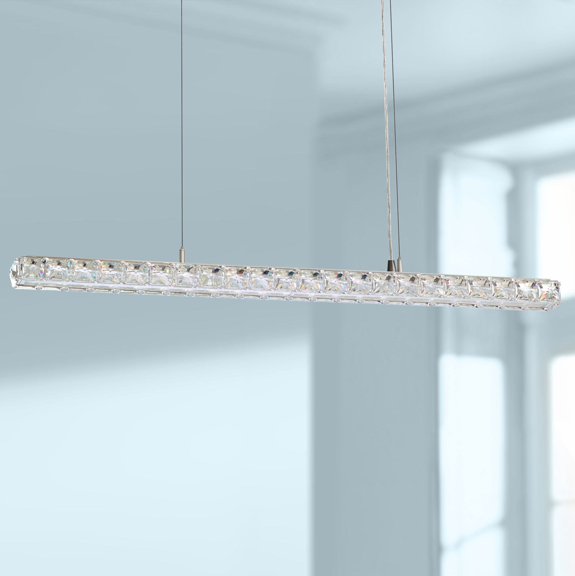 Dionia 38" Wide Stainless Steel LED Linear Pendant