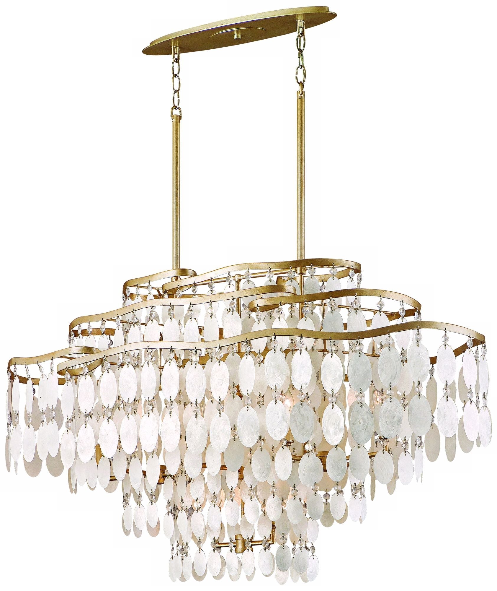 Dolce Capiz Shell 42" Wide Island Light Chandelier