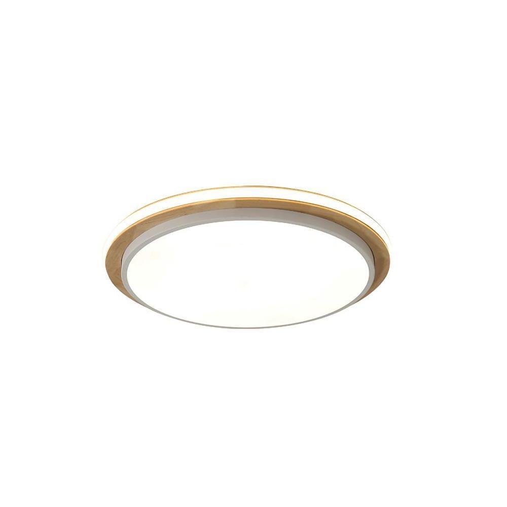 Metal and Wood Round LED Flush Mount Ceiling Light Room