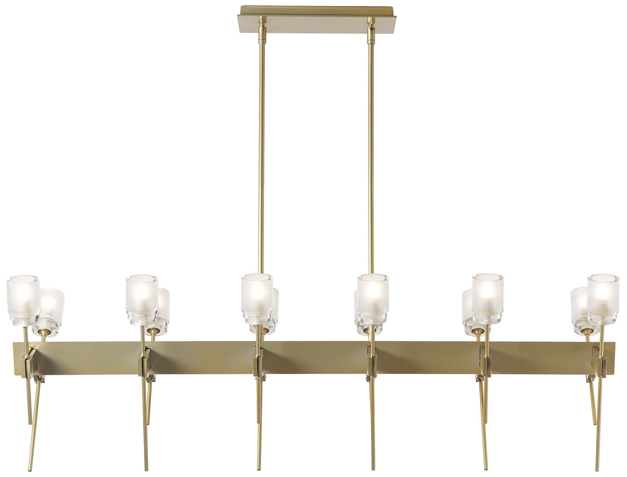 Echo 12-Light Modern Brass Linear Pendant
